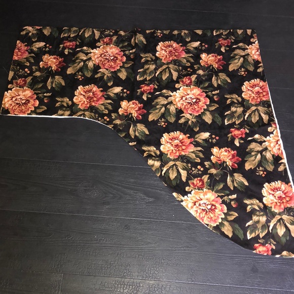 no brand found Other - Window Valance Two Panels Drapes Floral Black